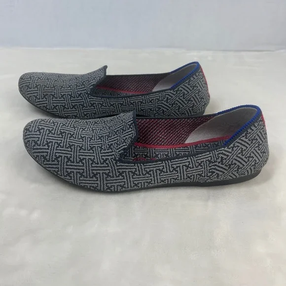 Rothy's The Loafer Women's sz 7 Gray Charcoal Grid Retired Flats